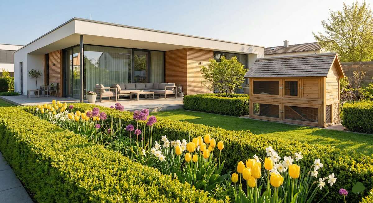 Gepflegter Garten Einer Mietwohnung in Nürnberg Mit Hecke Und Rasen – Beratung Zum Gartenrecht Durch Maderer Immobilien.