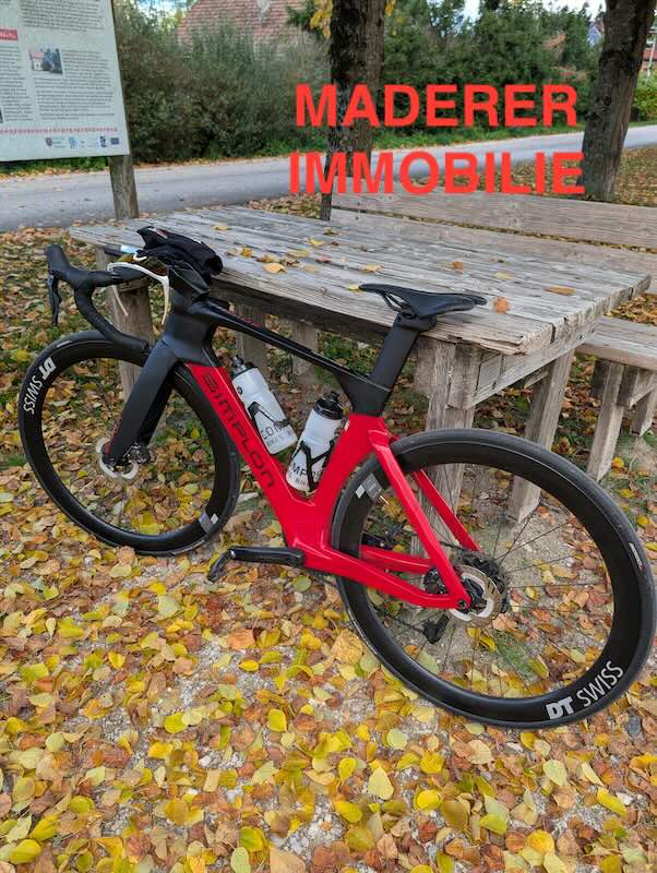 Jörg Maderers Simplon Pride II Rennrad mit Shimano Di2 und DT Swiss Laufrädern – Präzision wie beim Immobilienverkauf.